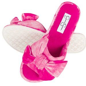 Jessica Simpson Pink Bow Slippers